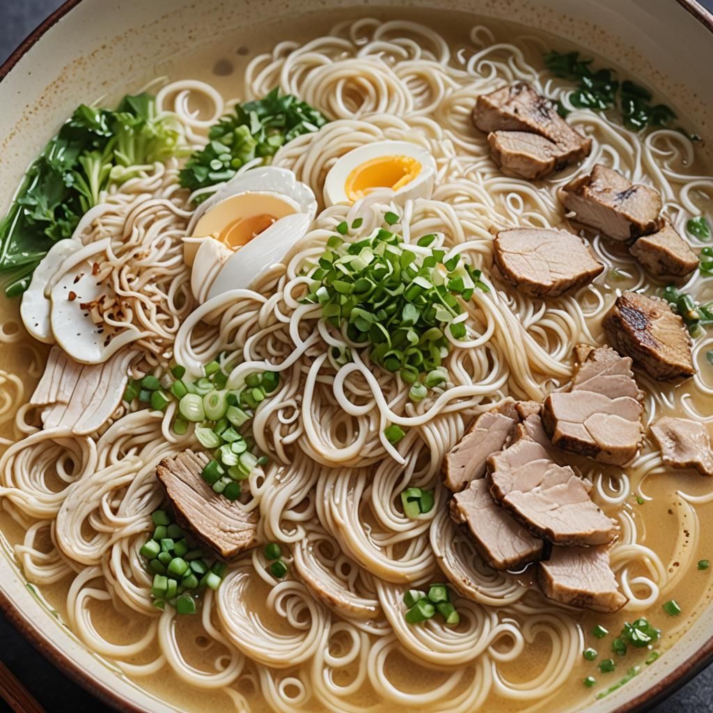 Delicious Steaming Bowl of Tonkotsu Ramen