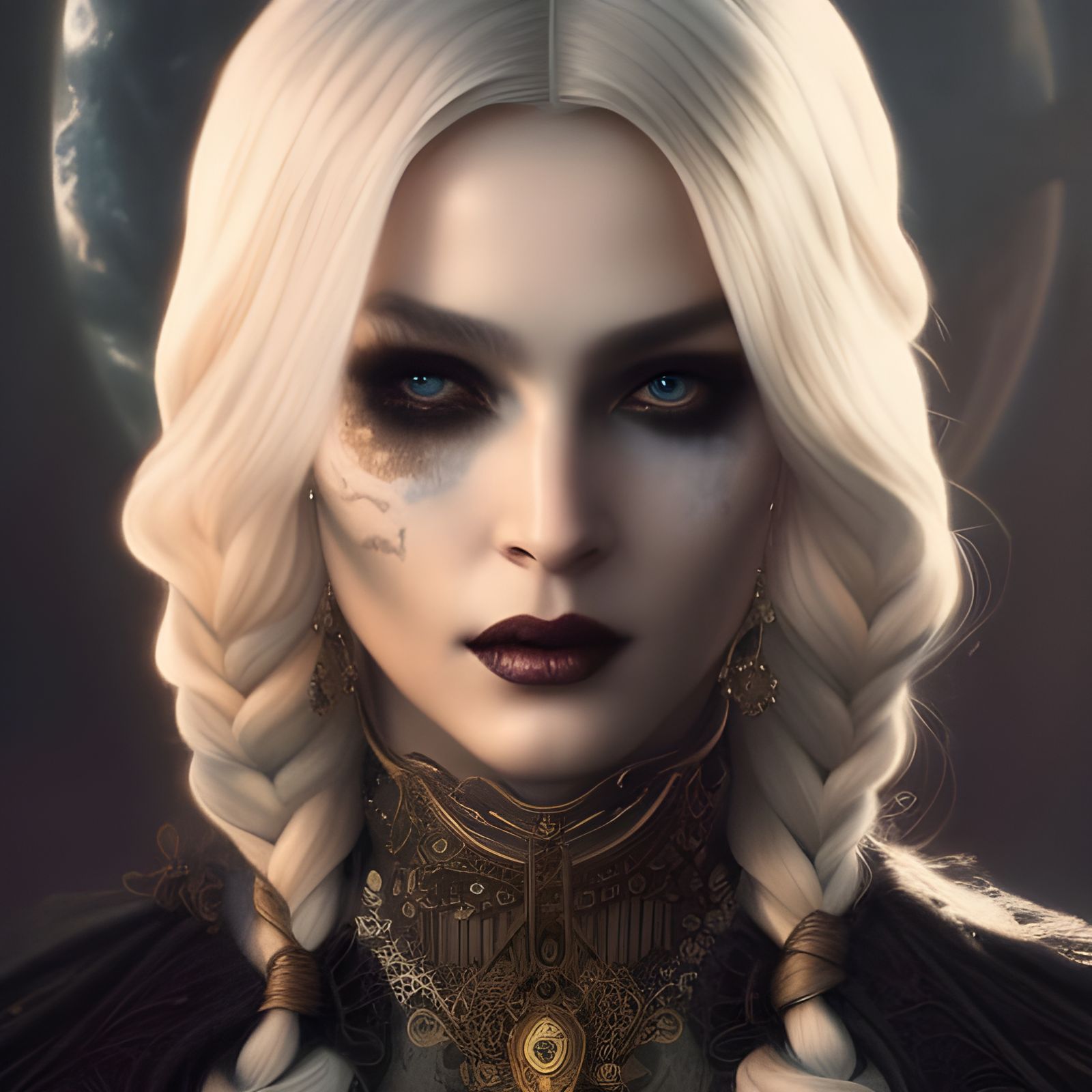 Lady Jedi Rococo Gothic Portrait with Long Hair