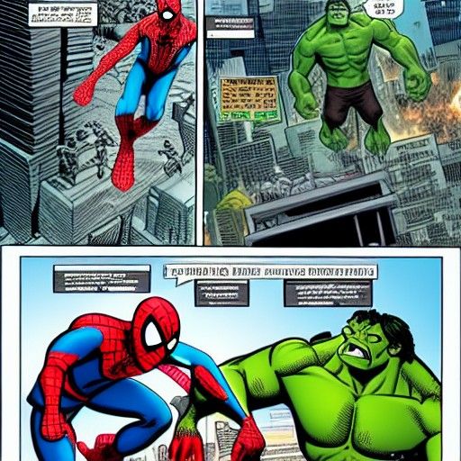 Spider-Man vs Hulk Comic Book Battle