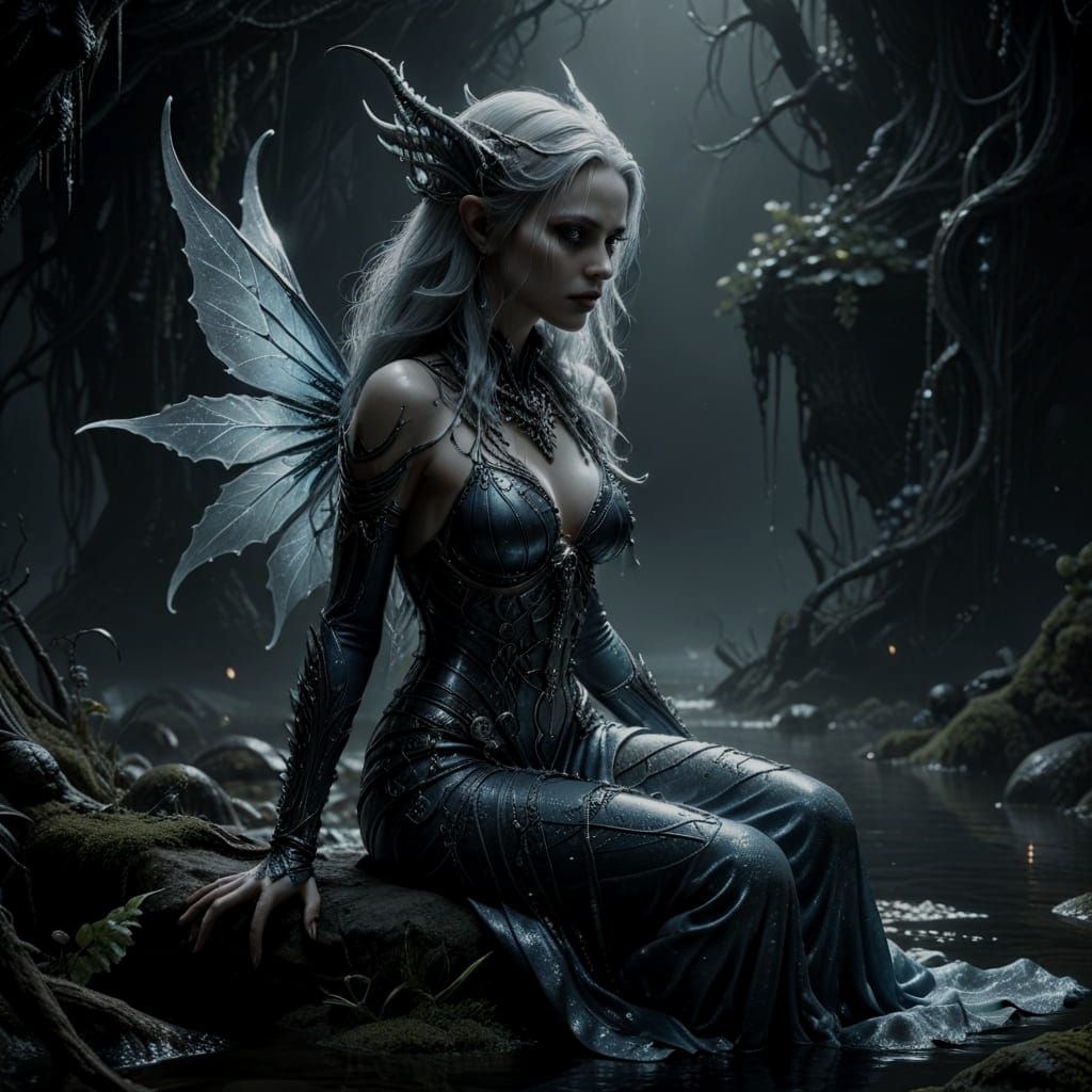 Mystical Water Nymph in Enchanted Lake