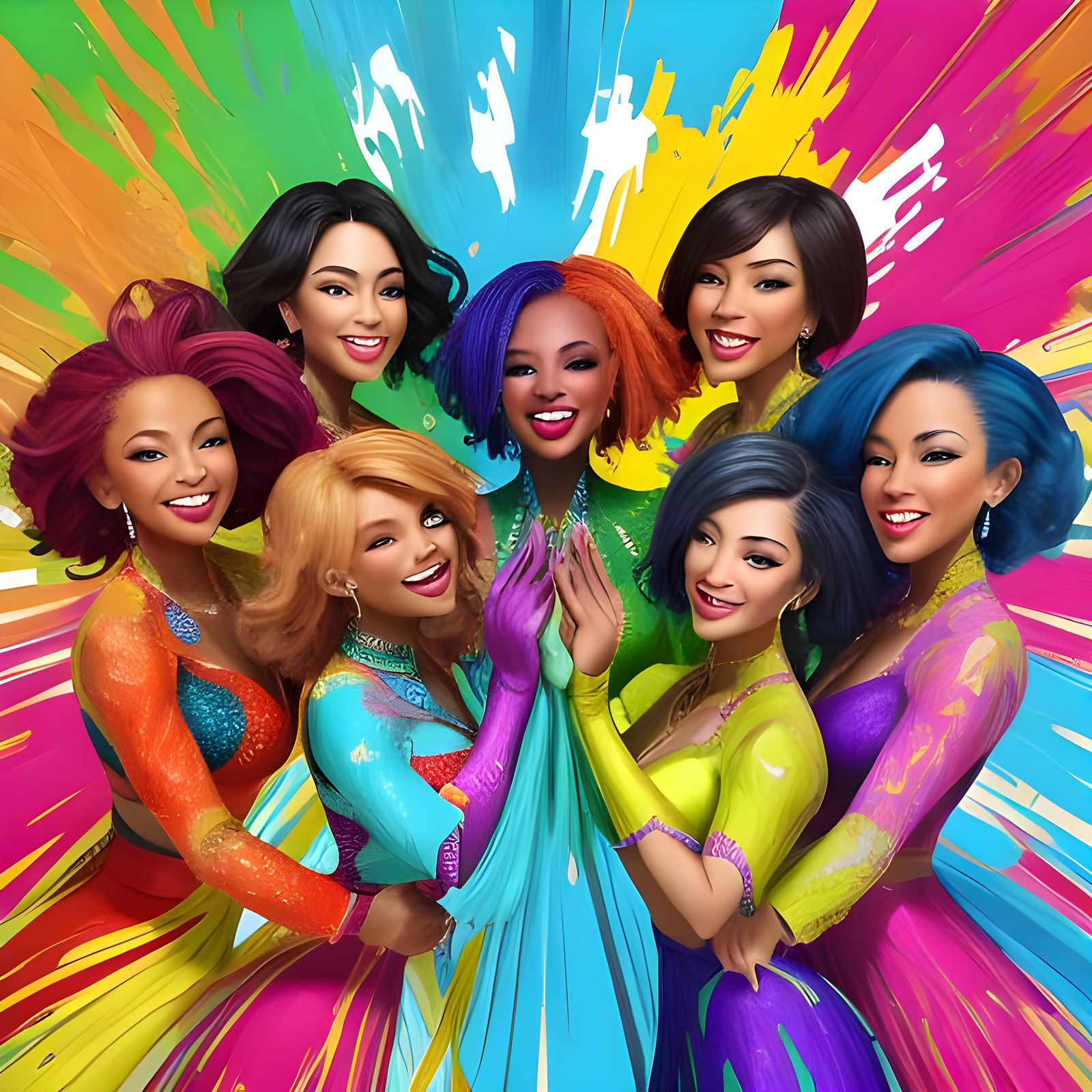 Vibrant Rainbow Colors Display