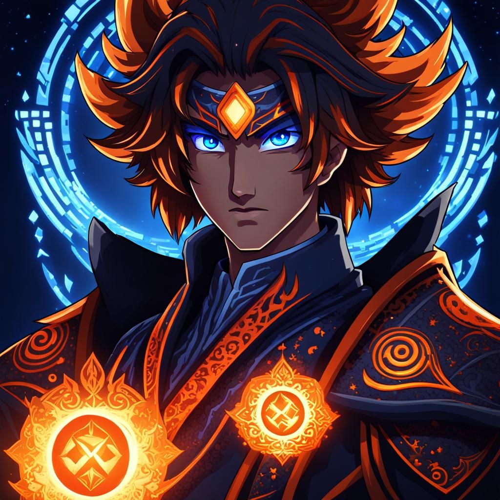 Cool Male Pixel Spirit Character: Blaze Shadowcaster