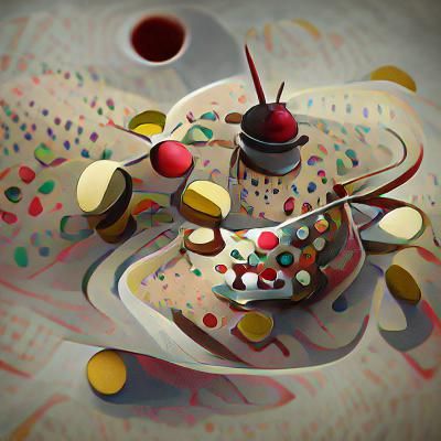 Colorful Sprinkles Sundae in Abstract Style