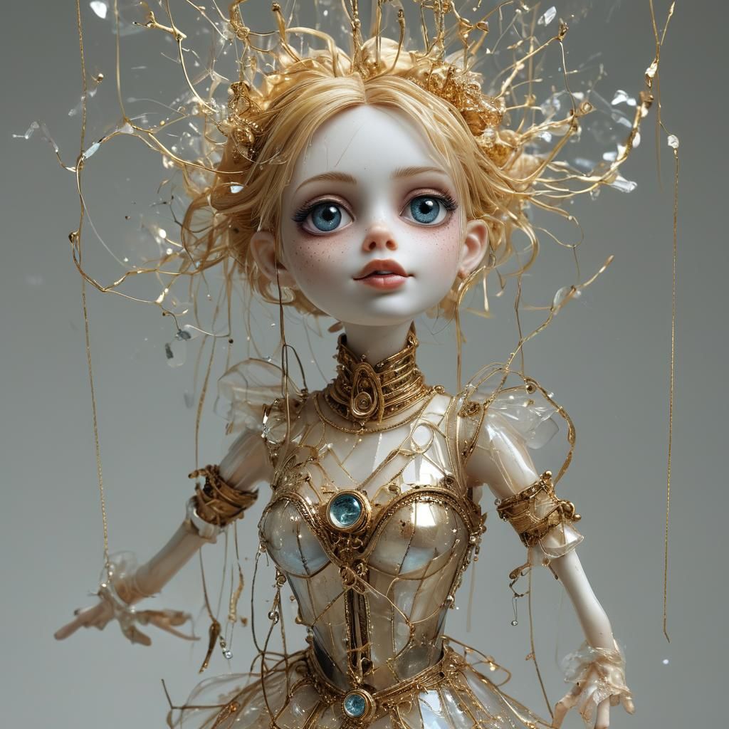 Ethereal Marionette Dance: Hyperreal Steampunk Toy