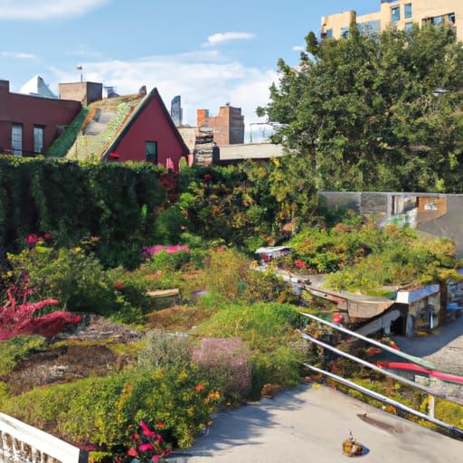 Eco-Friendly Suburban Street in Hudson River School Style