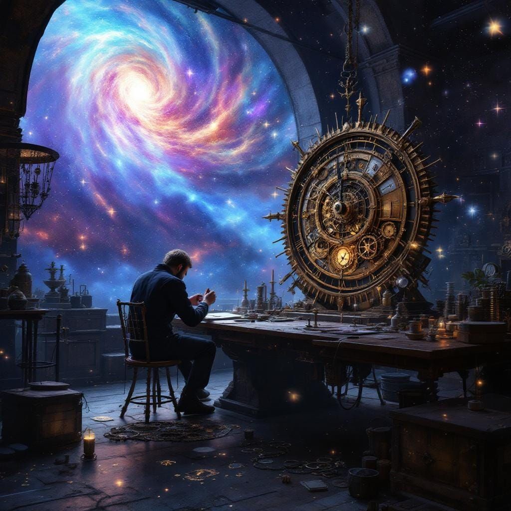 Celestial Clockmaker in Nebulae Workshop