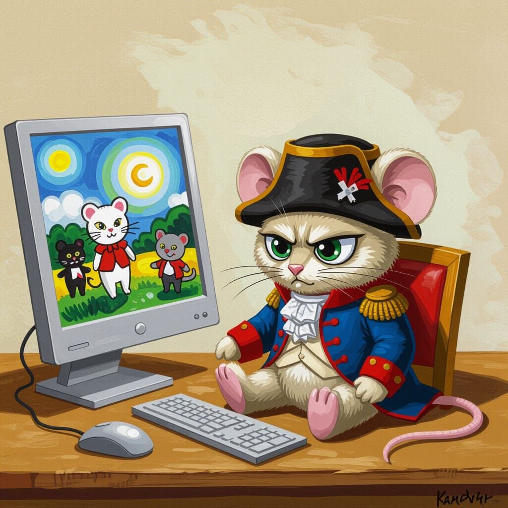 Angry Napoleon Mouse as Evil Stuffed Animal Art