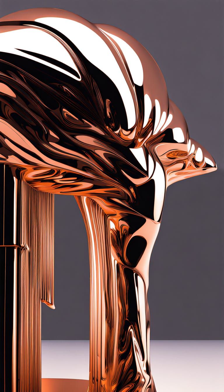 Humanity and AI Sculpture in Surrealist Style