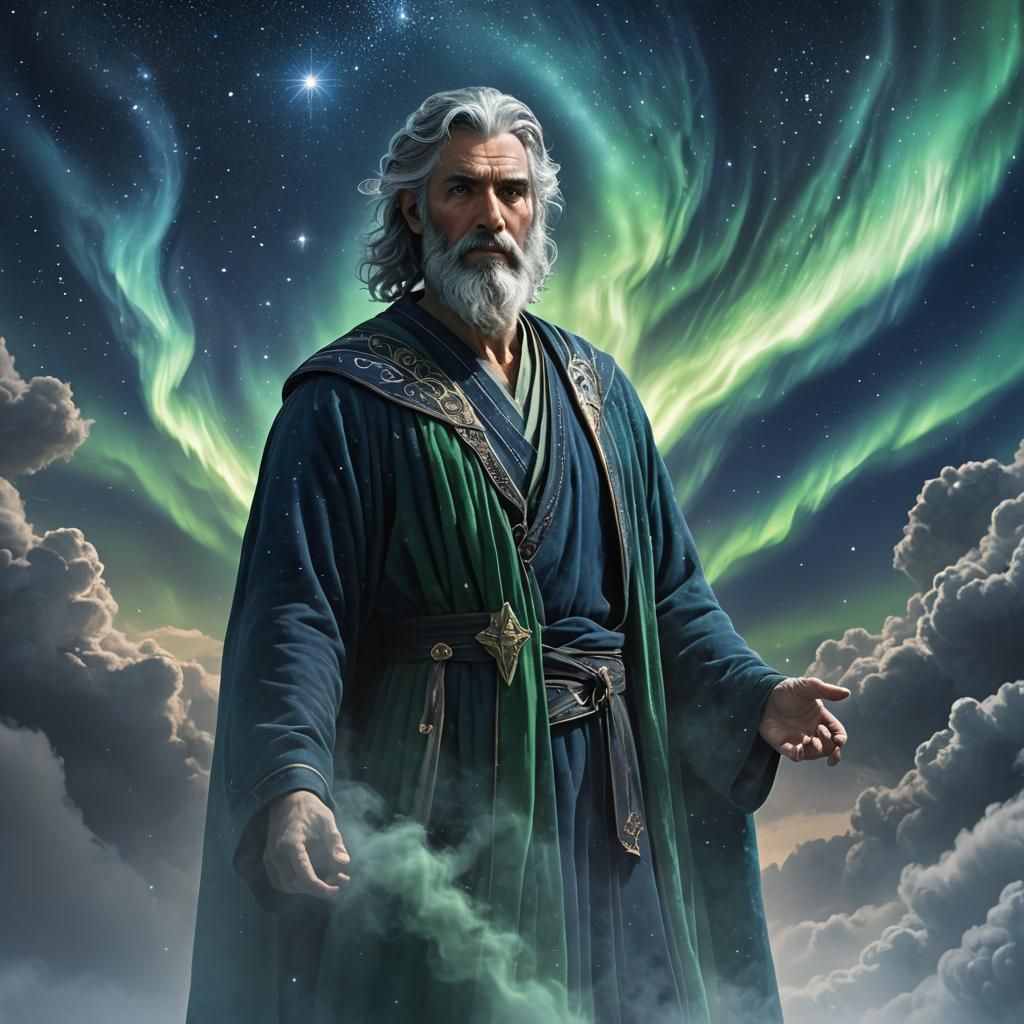 Ouranos: Greek Sky God in Ethereal Fantasy