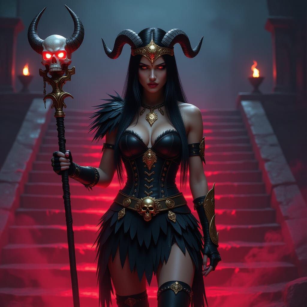 A highly detailed, photorealistic image depicting a dark fan...