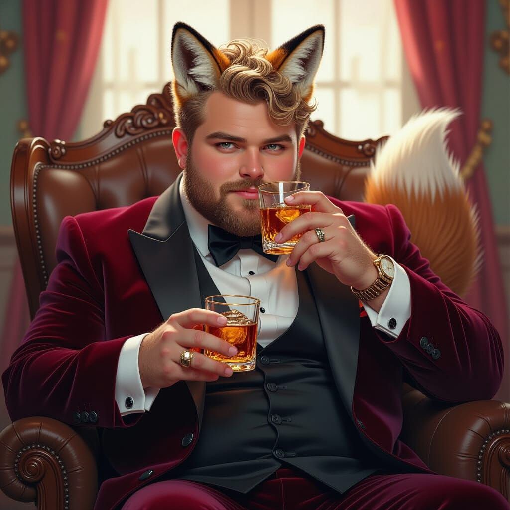 Fox-Eared Man Receives Pedicure in Opulent Style