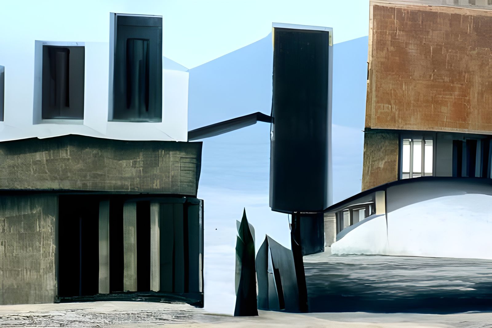 Surreal Street View in De Chirico Style