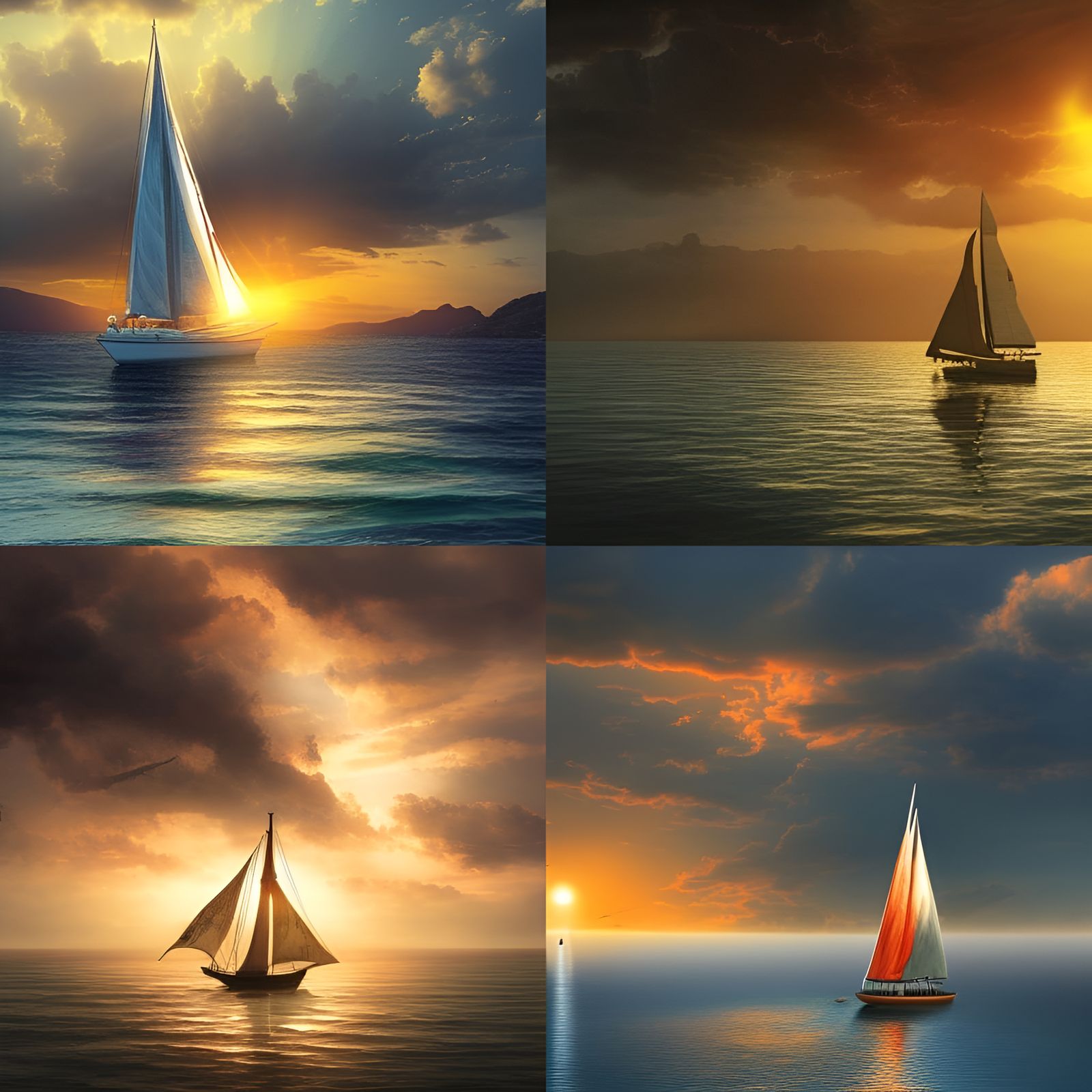 Sunset Sailboat: Epic Digital Matte Painting