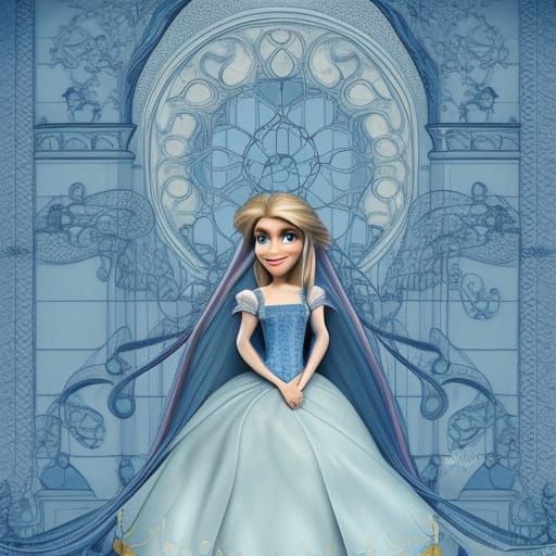 Rapunzel Blueprint: Technical Drawing in Detailed Matte Styl...