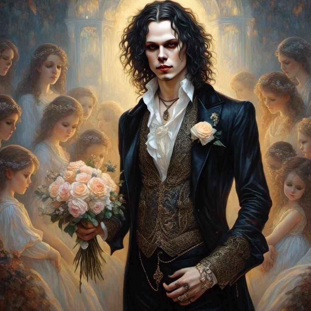 Iridescent Wedding Portrait in Golden Hour Light