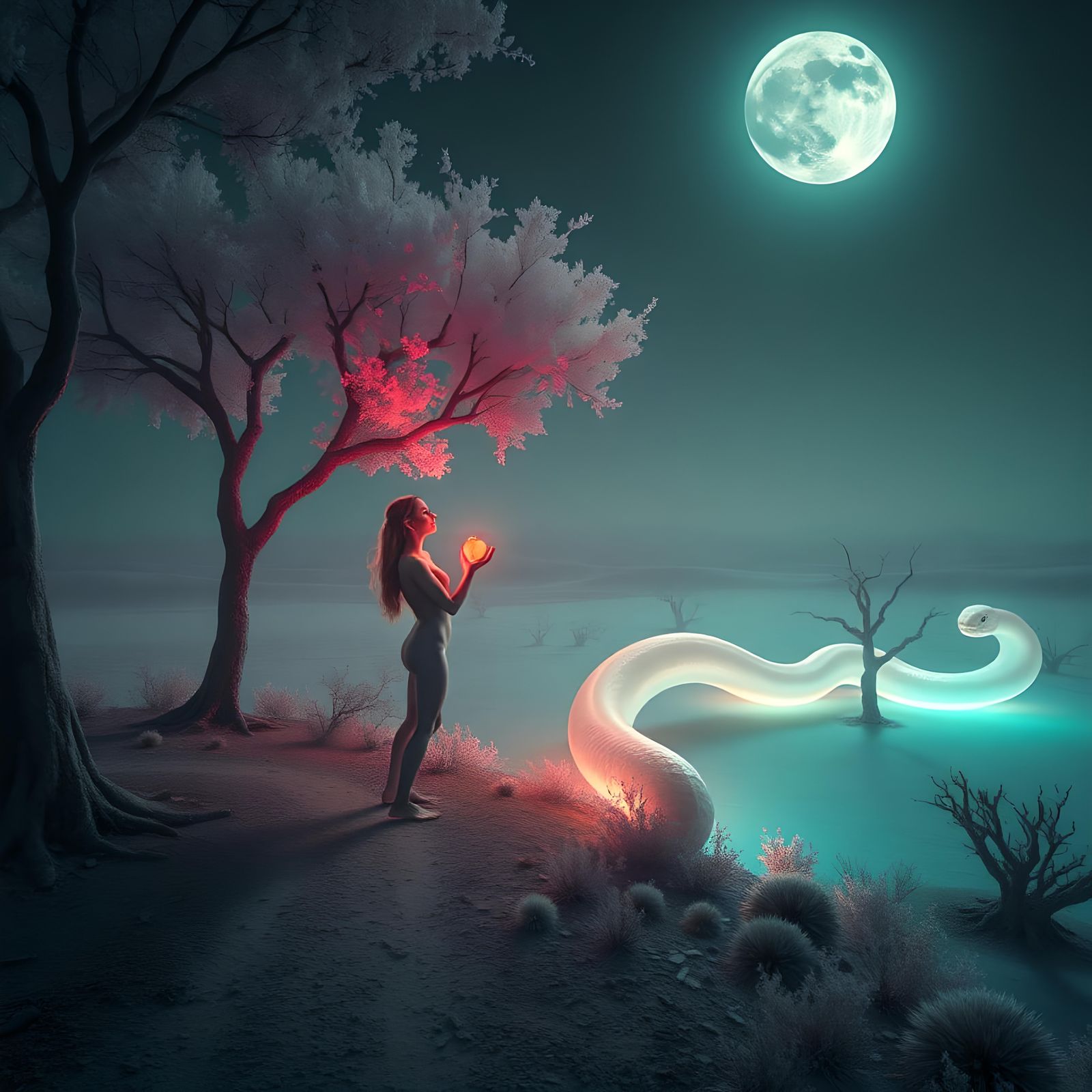 Extraterrestrial Adam and Eve in Alien Paradise