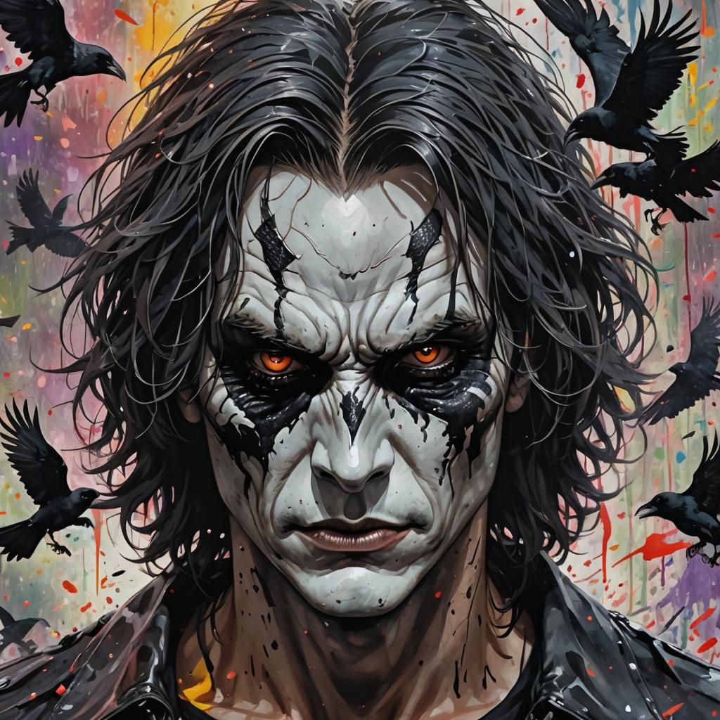 transforming from Eric Draven into The Crow is intensely