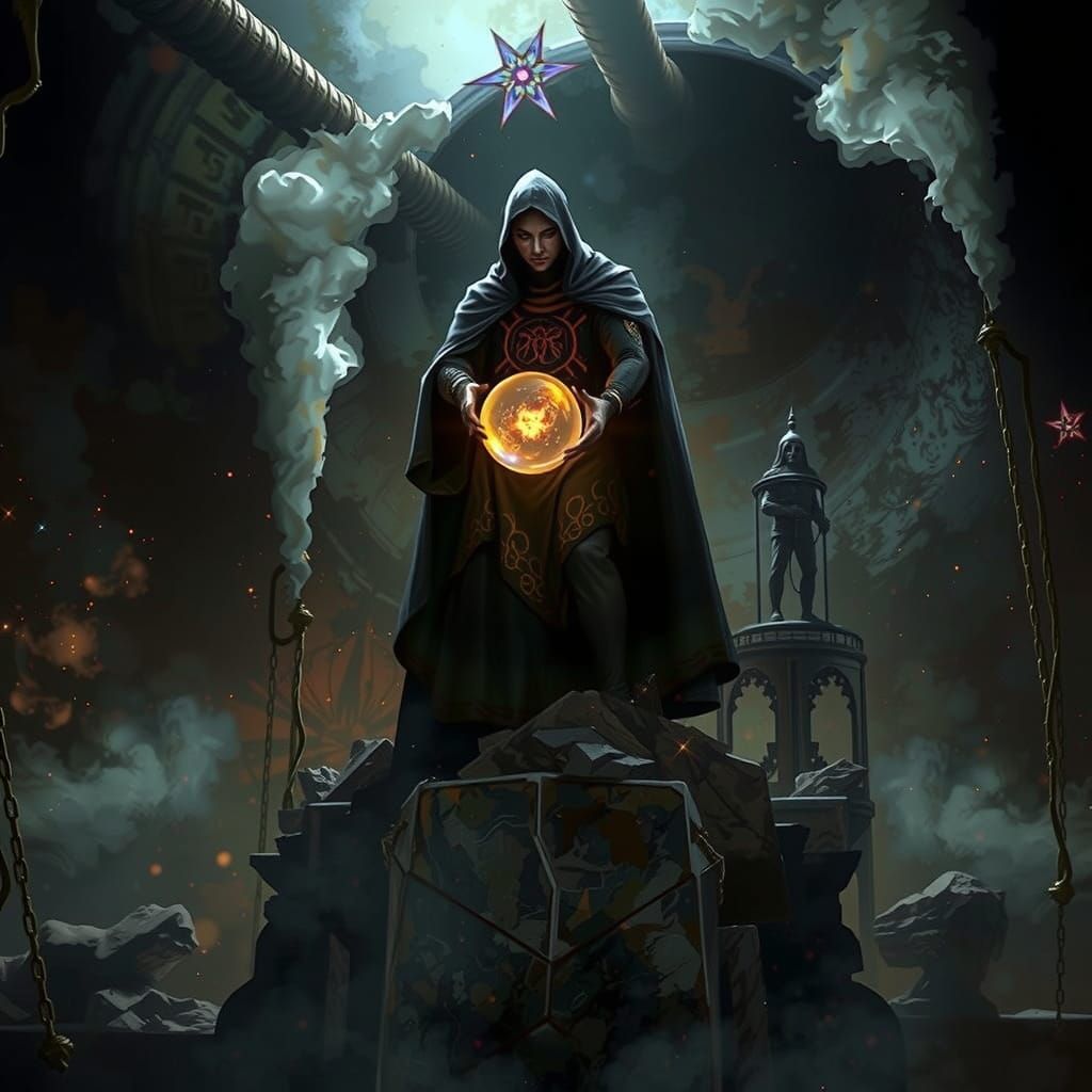 Cosmic Figure in Nebula: Digital Matte Painting