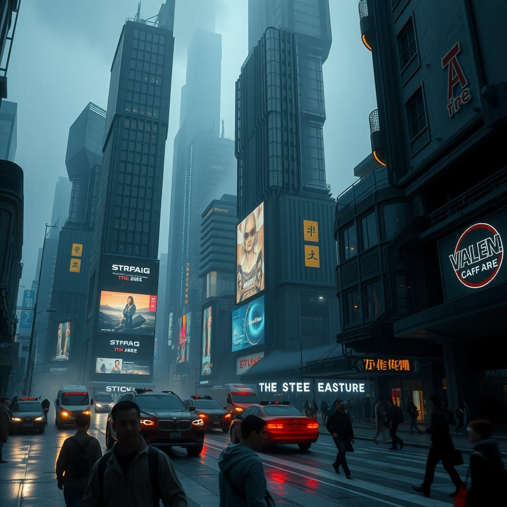 Futuristic Alien Cityscape in Cyberpunk Style