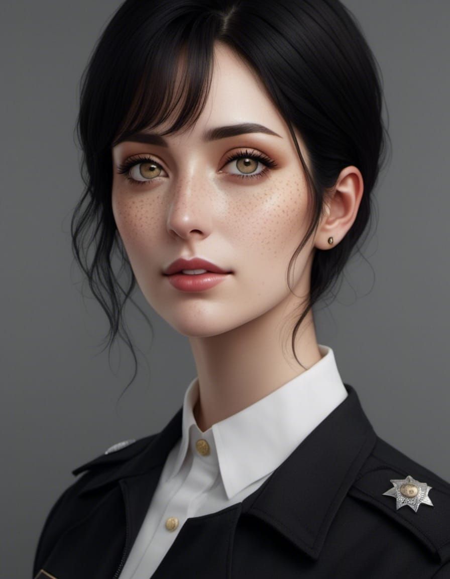 Photo-Realistic Portrait of a Female Police Officer