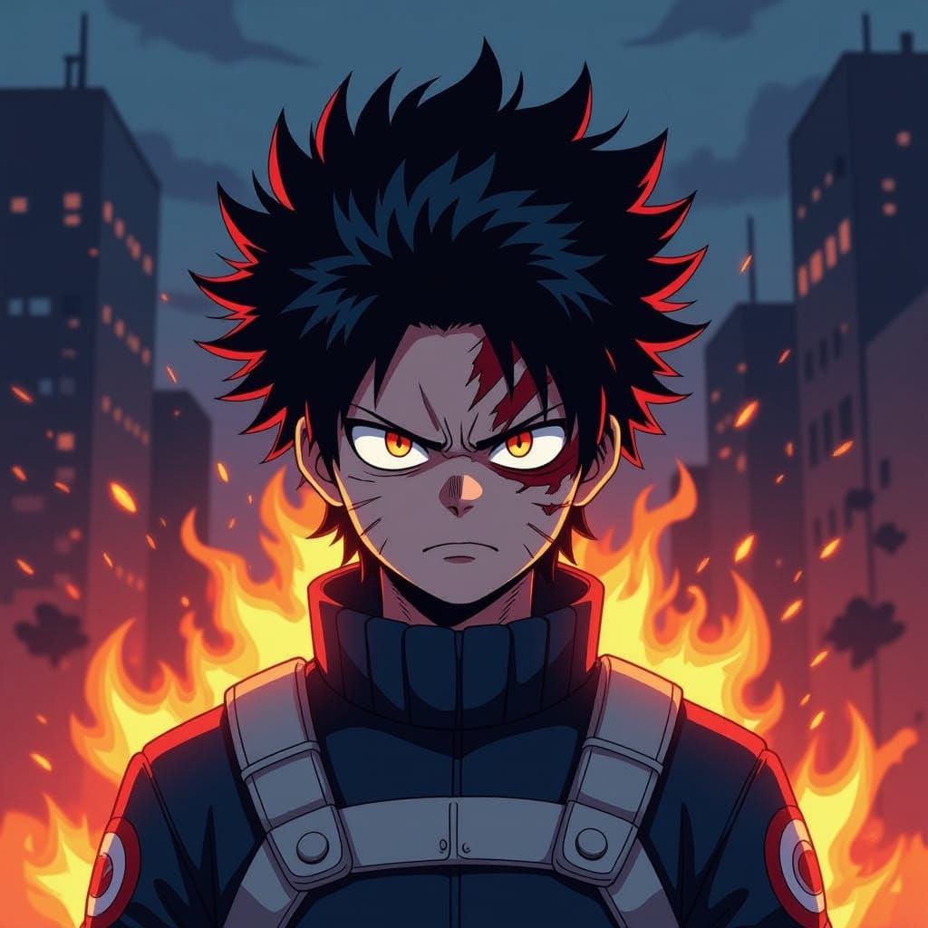 Dabi Todoroki Unleashes Blue Flames in Anime Concept Art