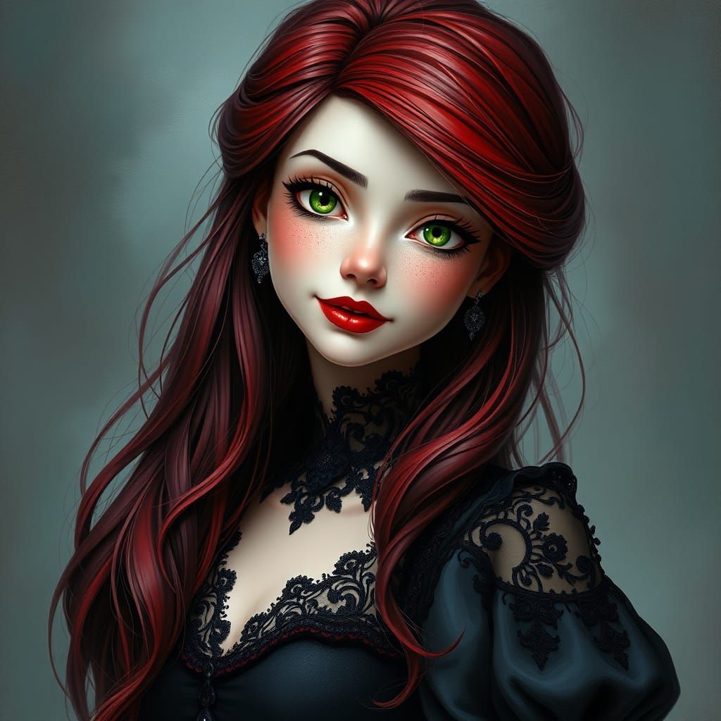 Gothic Princess Ariel in Victorian Splendor