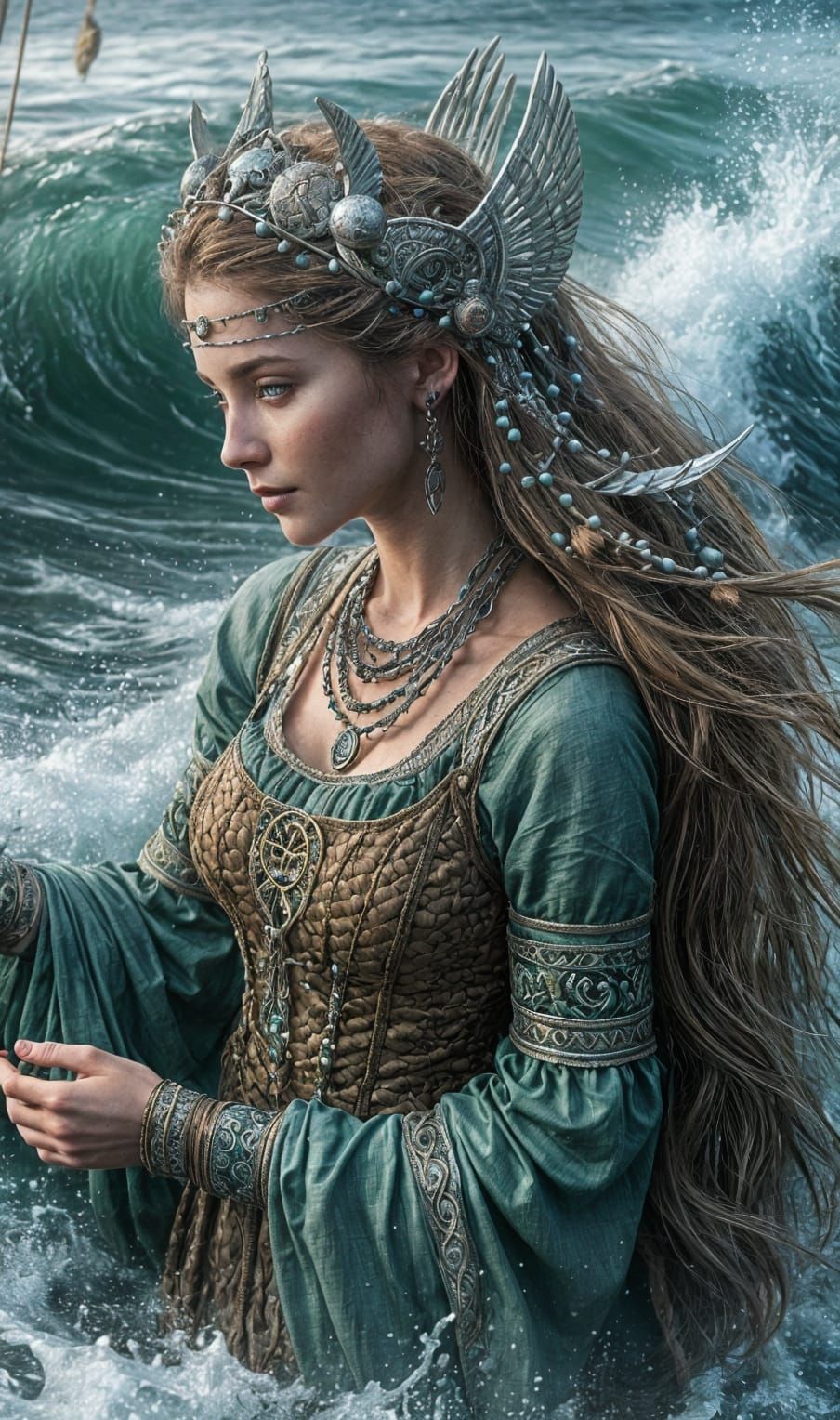 Ran, Norse Sea Goddess in Digital Matte Painting