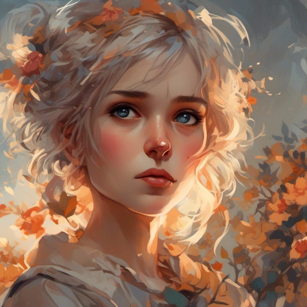 Sunrise Girl: Fairytale Aquarell-Style Portrait