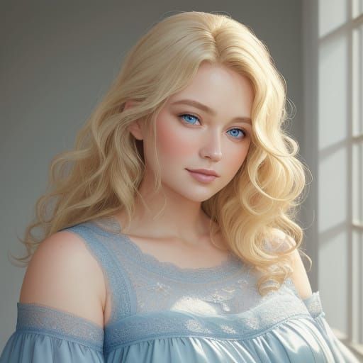 Elegant Chubby Woman in Soft Focus