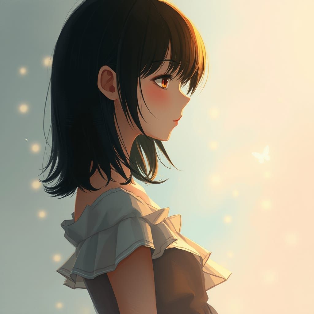 Whimsical Anime Goddess in Dreamy Digital Painting