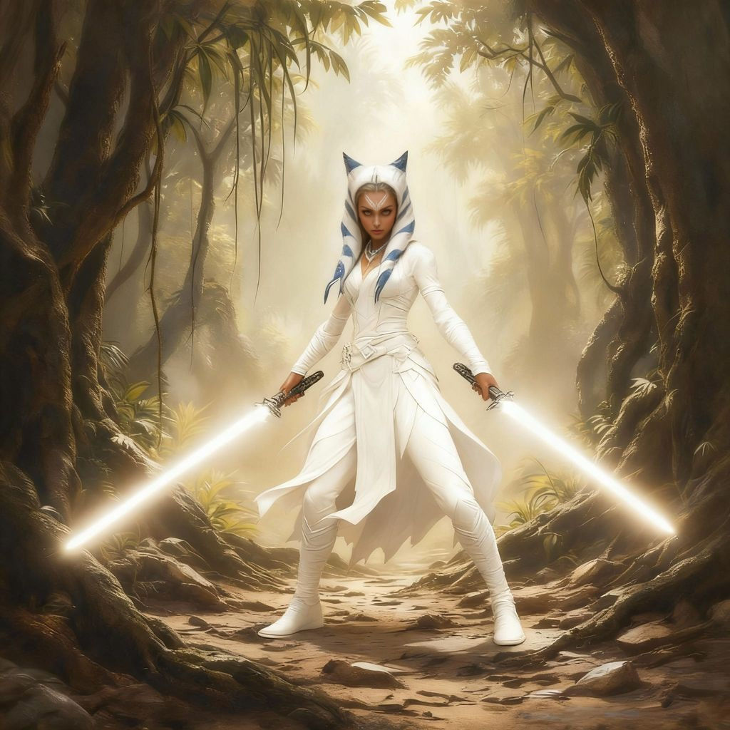 Elegant Figure in Pure White Attire