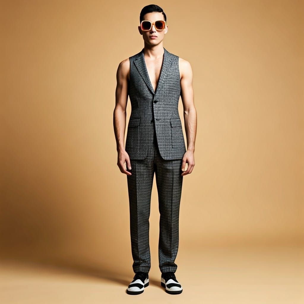 Elegant Man in Astronaut Outfit with Glam Sunglasses