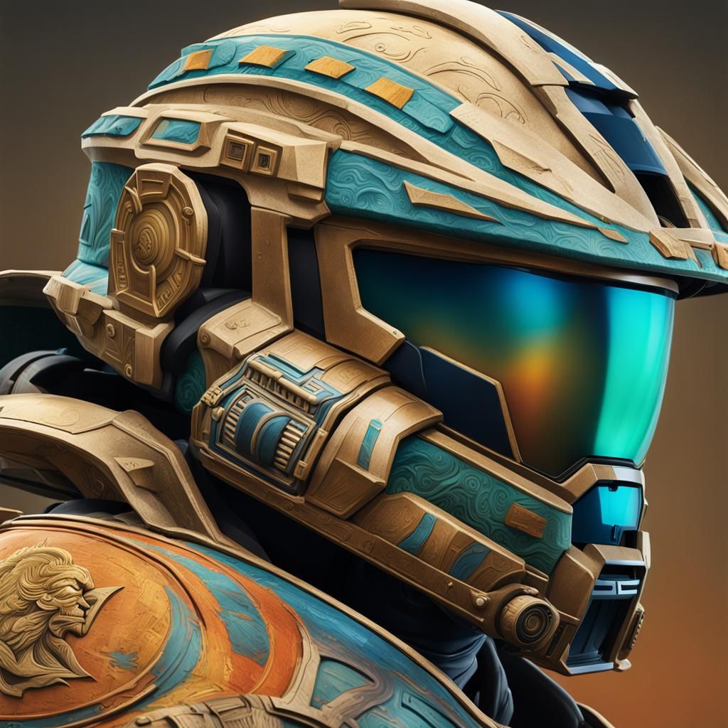 Master Chief Helmet in Grecian Pottery Style