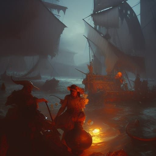 Pirates in Dark Fantasy Style