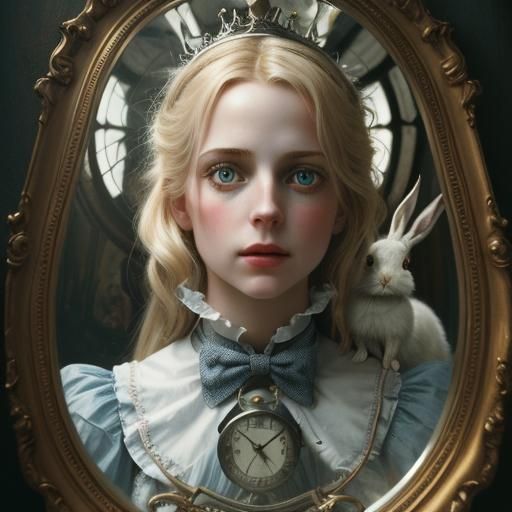 Hyperrealistic Alice in Wonderland Close-Up