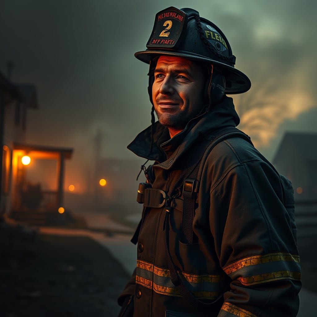 Weary Firefighter Returns Home in Atmospheric, Futuristic La...
