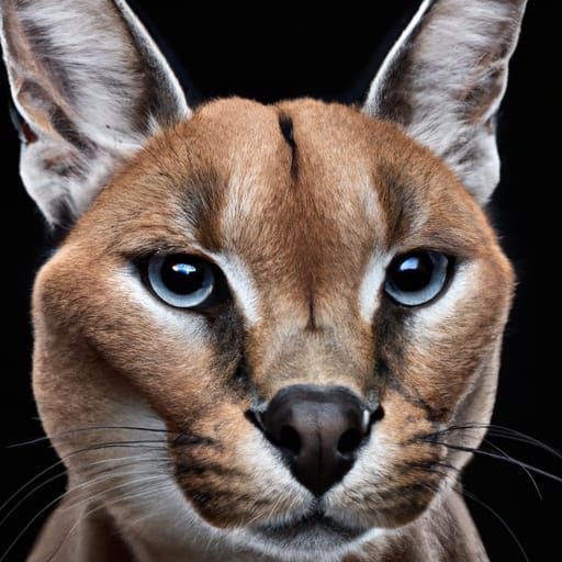 Caracal Close-Up Portrait in Professional Photography Style
