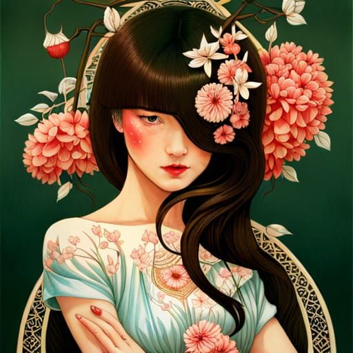 Floral Chair: Surreal Fairytale Portrait in 8k