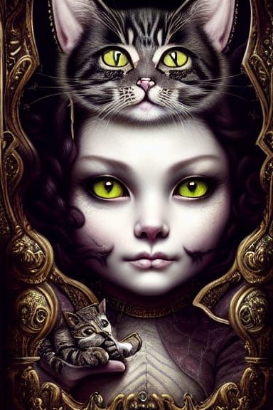 Dark Fantasy Feline Masterpiece in 8K