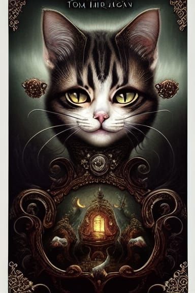 Ornate Dark Fantasy Feline Masterpiece in 8k