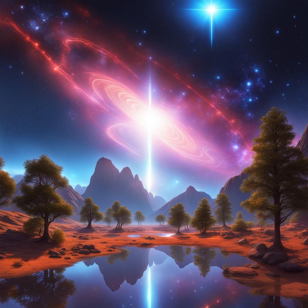 Stunning Cosmic Art with Light Reflections in 8K