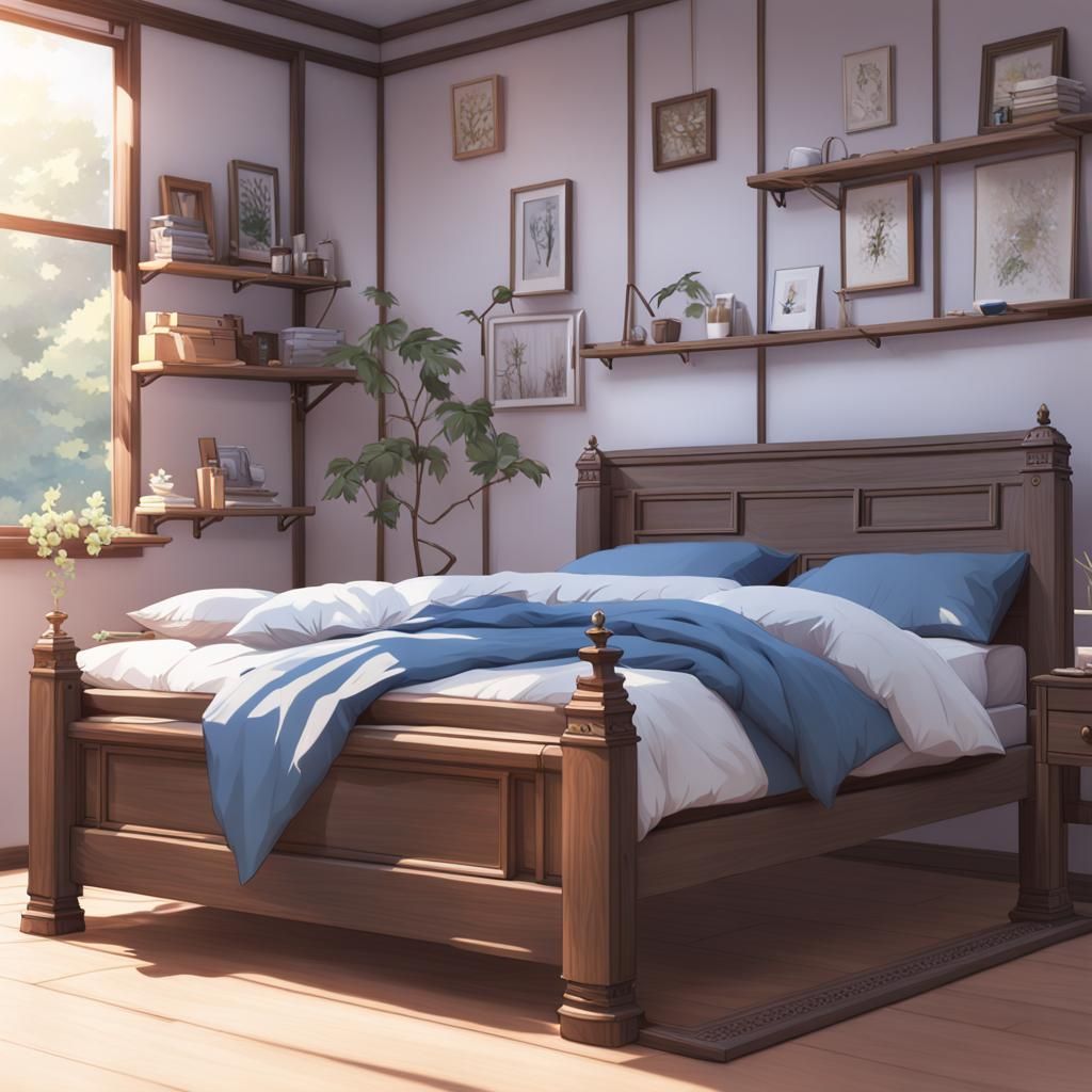 Anime-Inspired 3D Bed in Detailed 8k Resolution