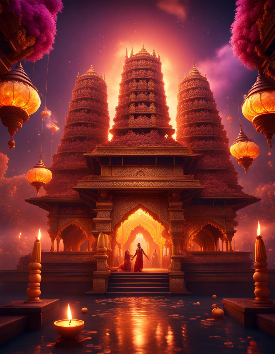 Detailed Deepavali Celebration in Deep Color