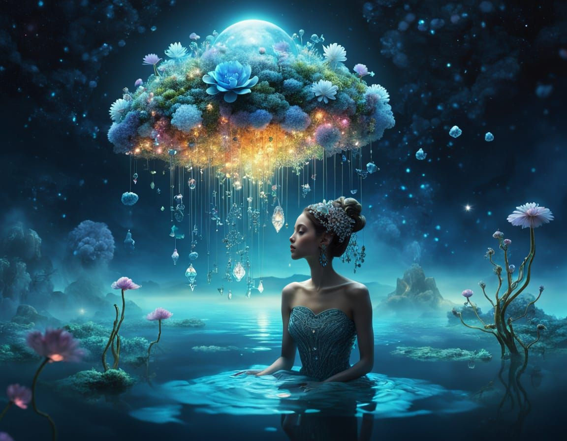 Dreamlike Surreal Scene with Floating Islands