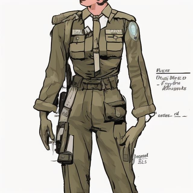 Sci-Fi Female Soldier in Reimagined WWII Uniform