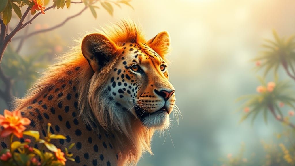 Vibrant Creature Portrait in Watercolor Fantasy Style