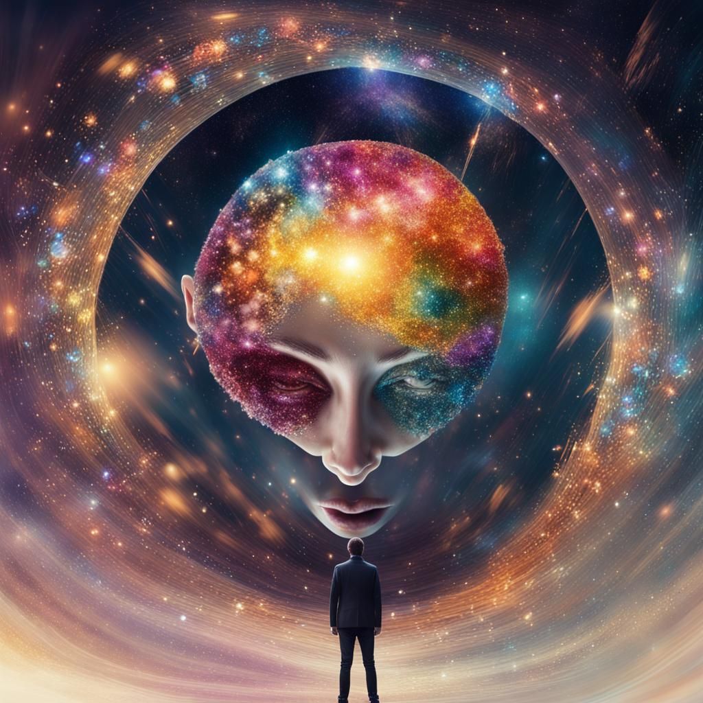 Surreal Universe Mind in Hyperrealistic Splash Art