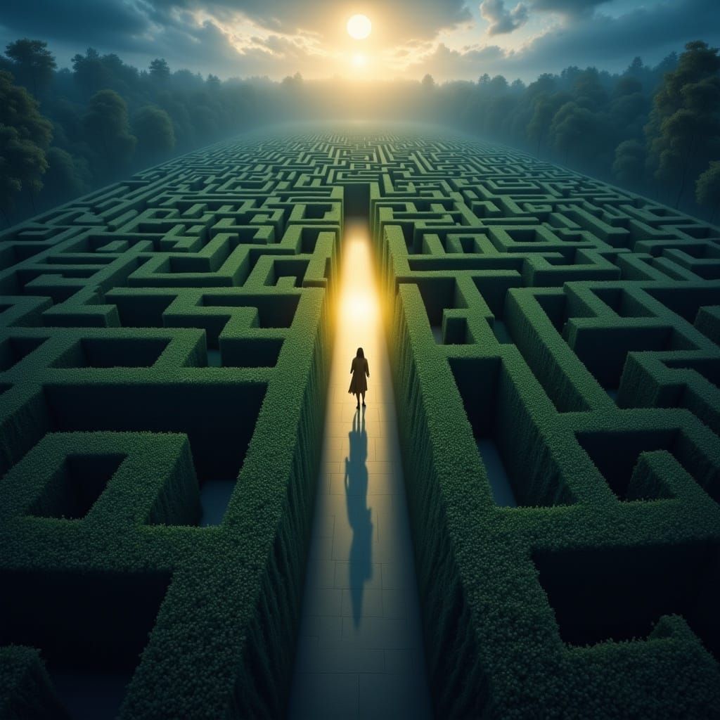 Star Maze Entrance Under Evening Sky