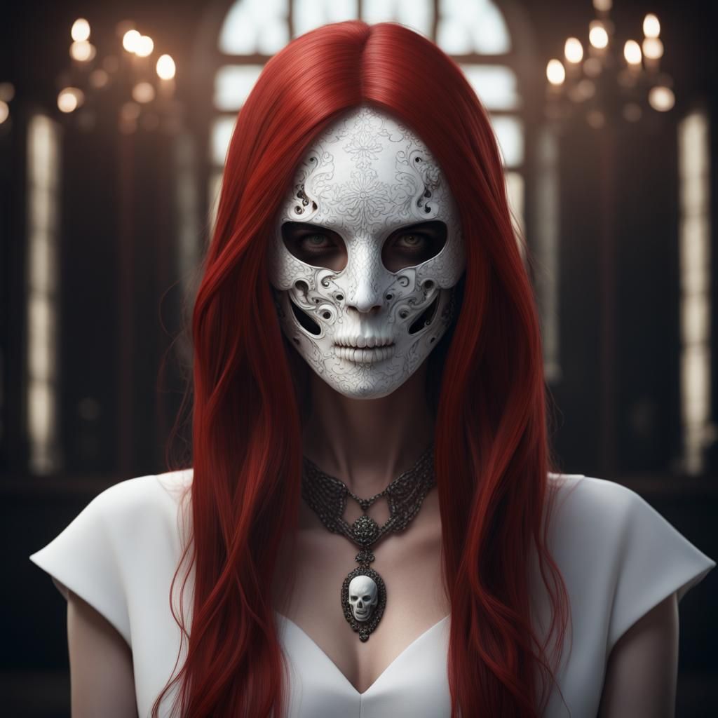 Cracked Porcelain Mask Portrait in Detailed Matte Painting