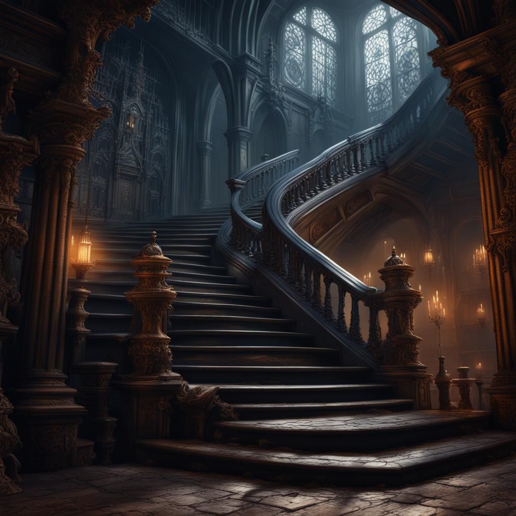 Staircase to a Shadow Kingdom: Fantasy Concept Art